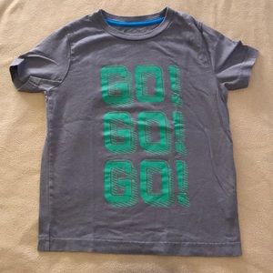Grey and green tee for fun boy on the move!